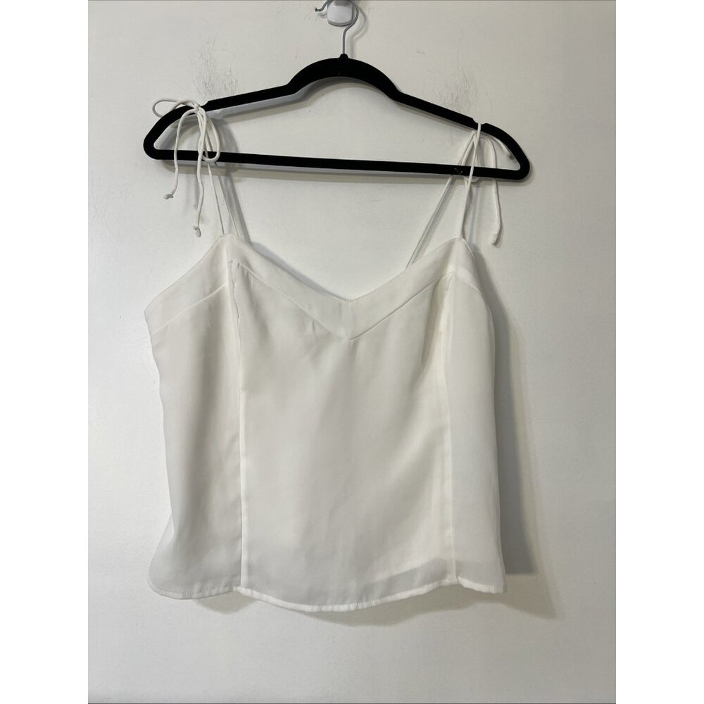 Abercrombie &‎ Fitch  Silky Cami Tank M Tie Spaghetti Strap Crop Moch Back Lined